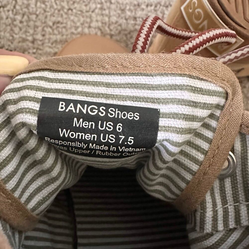 RARE BANGS Shoes Lunar High Top Sun & Moon Embroidered Women 7.5 / Men 6 Granola - Picture 7 of 7